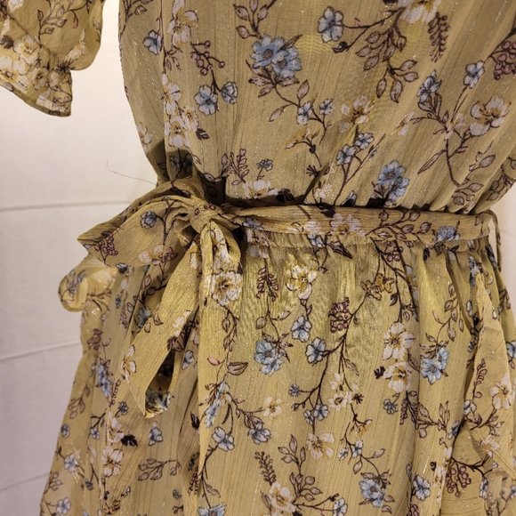 💚💛Favlux Puff Sleeved Ruffle Sage Mini Dress- Medium - Picture 6 of 12